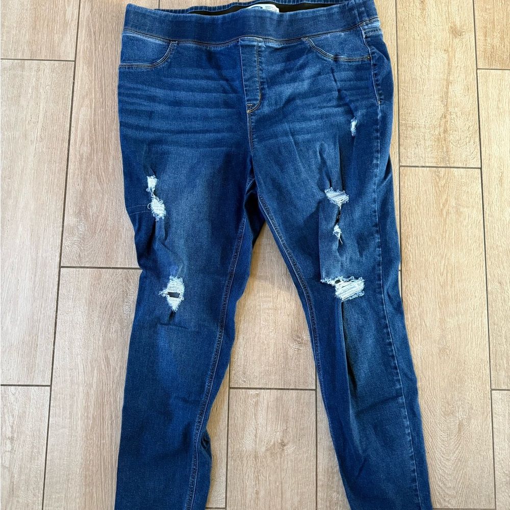 Old Navy Rock Star super skinny Distressed Blue Denim Jeans